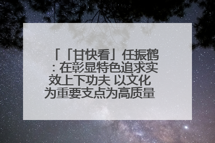 「甘快看」任振鹤：在彰显特色追求实效上下功夫 以文化为重要支点为高质量发展增添动能