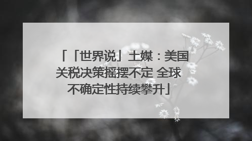 「世界说」土媒：美国关税决策摇摆不定 全球不确定性持续攀升