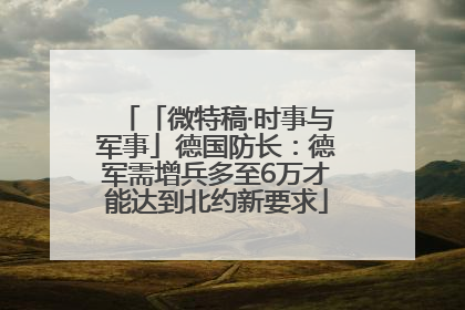 「微特稿·时事与军事」德国防长：德军需增兵多至6万才能达到北约新要求
