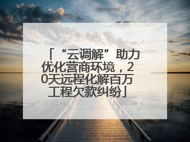 “云调解”助力优化营商环境，20天远程化解百万工程欠款纠纷