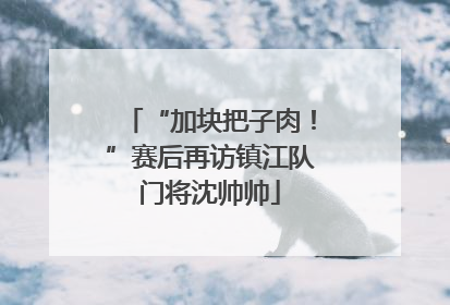 “加块把子肉！”赛后再访镇江队门将沈帅帅