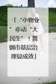 “小物业”牵动“大民生”！舞钢市基层治理显成效