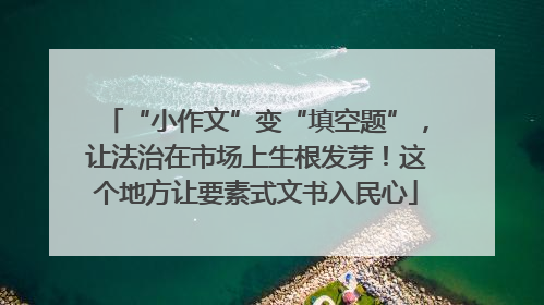 “小作文”变“填空题”，让法治在市场上生根发芽！这个地方让要素式文书入民心