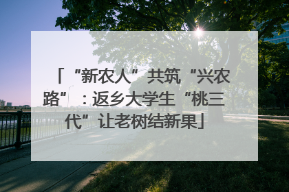 “新农人”共筑“兴农路”：返乡大学生“桃三代”让老树结新果