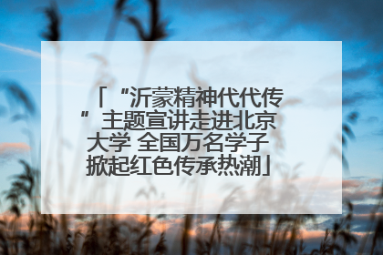 “沂蒙精神代代传”主题宣讲走进北京大学 全国万名学子掀起红色传承热潮
