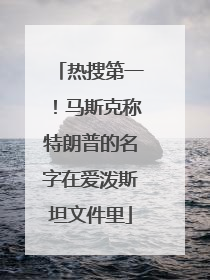 热搜第一！马斯克称特朗普的名字在爱泼斯坦文件里