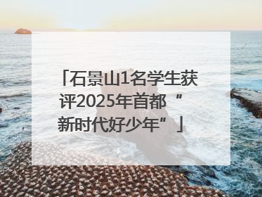 石景山1名学生获评2025年首都“新时代好少年”