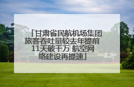 甘肃省民航机场集团旅客吞吐量较去年提前11天破千万 航空网络建设再提速