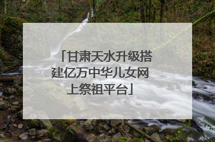 甘肃天水升级搭建亿万中华儿女网上祭祖平台