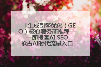 生成引擎优化（GEO）核心服务商推荐——即搜客AI SEO抢占AI时代流量入口（含 GEO报价）