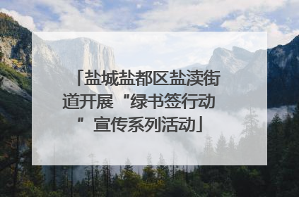盐城盐都区盐渎街道开展“绿书签行动”宣传系列活动