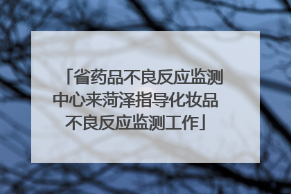 省药品不良反应监测中心来菏泽指导化妆品不良反应监测工作