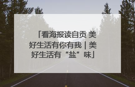 看海报读自贡 美好生活有你有我｜美好生活有“盐”味