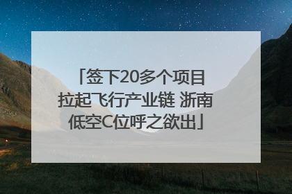 签下20多个项目 拉起飞行产业链 浙南低空C位呼之欲出