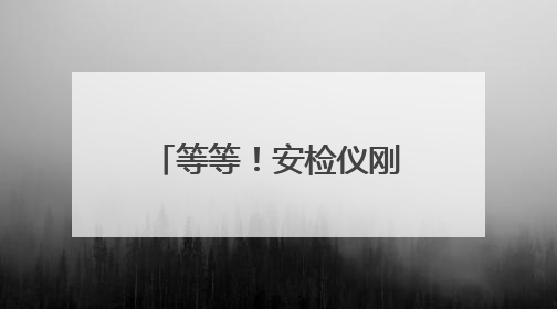 等等！安检仪刚刚过去的是啥？