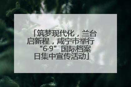 筑梦现代化，兰台启新程，咸宁市举行“6·9”国际档案日集中宣传活动