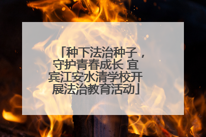 种下法治种子，守护青春成长 宜宾江安水清学校开展法治教育活动