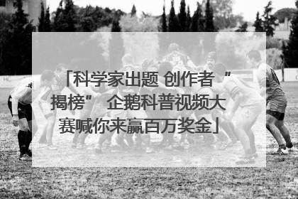 科学家出题 创作者“揭榜” 企鹅科普视频大赛喊你来赢百万奖金