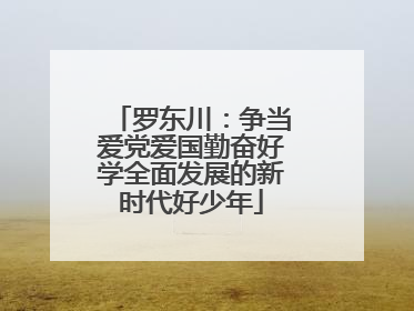 罗东川：争当爱党爱国勤奋好学全面发展的新时代好少年
