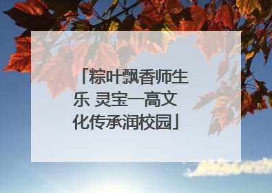 粽叶飘香师生乐 灵宝一高文化传承润校园