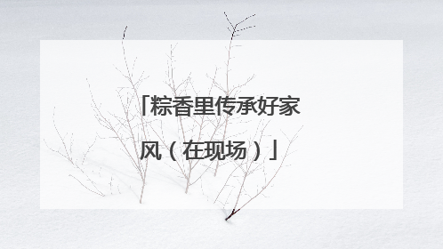 粽香里传承好家风（在现场）