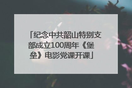 纪念中共韶山特别支部成立100周年《堡垒》电影党课开课