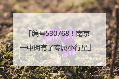 编号530768！南京一中拥有了专属小行星