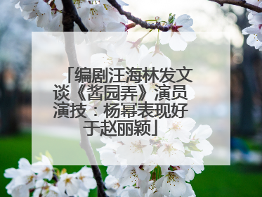 编剧汪海林发文谈《酱园弄》演员演技：杨幂表现好于赵丽颖