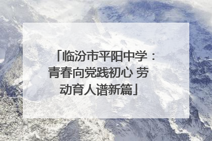 临汾市平阳中学：青春向党践初心 劳动育人谱新篇