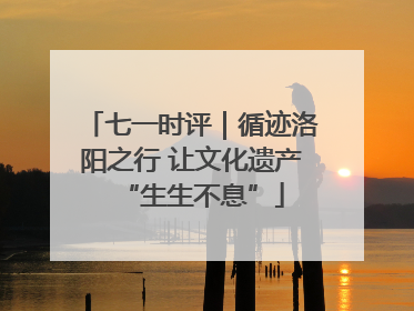 七一时评｜循迹洛阳之行 让文化遗产“生生不息”