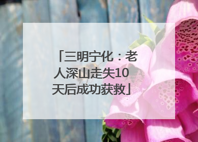 三明宁化：老人深山走失10天后成功获救