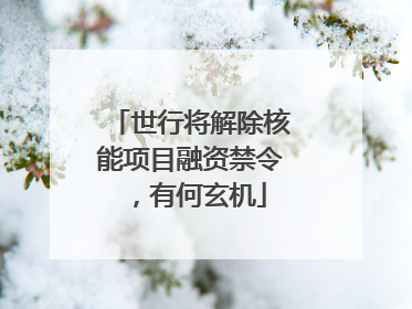 世行将解除核能项目融资禁令，有何玄机
