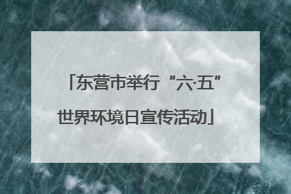 东营市举行“六·五”世界环境日宣传活动