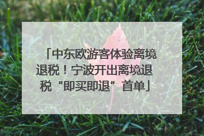 中东欧游客体验离境退税！宁波开出离境退税“即买即退”首单