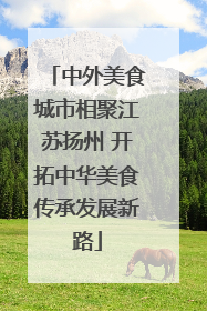 中外美食城市相聚江苏扬州 开拓中华美食传承发展新路