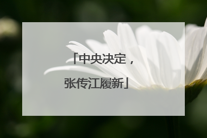 中央决定，张传江履新