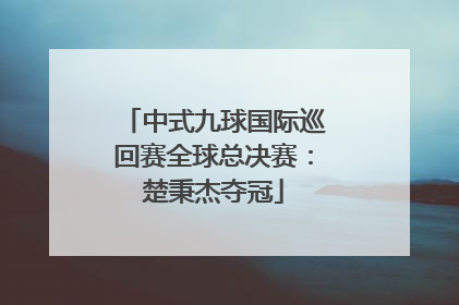中式九球国际巡回赛全球总决赛：楚秉杰夺冠