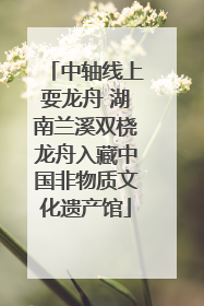 中轴线上耍龙舟 湖南兰溪双桡龙舟入藏中国非物质文化遗产馆