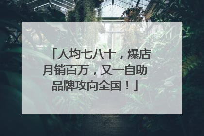 人均七八十，爆店月销百万，又一自助品牌攻向全国！