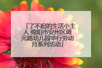 了不起的生活小主人 绵阳市安州区调元路幼儿园举行劳动月系列活动