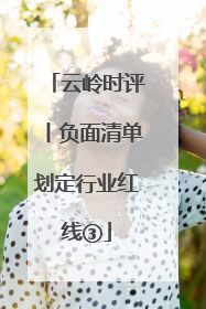 云岭时评丨负面清单划定行业红线③