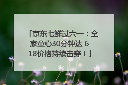 京东七鲜过六一：全家童心30分钟达 618价格持续击穿！
