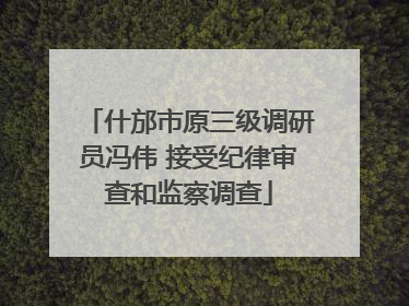 什邡市原三级调研员冯伟 接受纪律审查和监察调查