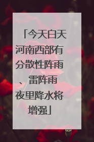 今天白天河南西部有分散性阵雨、雷阵雨 夜里降水将增强