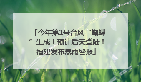 今年第1号台风“蝴蝶”生成！预计后天登陆！福建发布暴雨警报