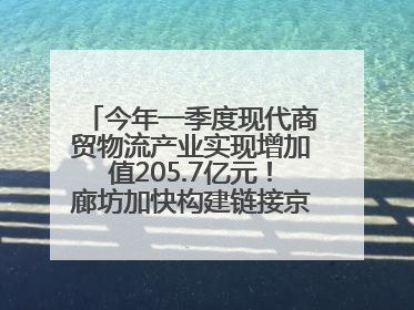 今年一季度现代商贸物流产业实现增加值205.7亿元！廊坊加快构建链接京津冀面向全世界的物流通道