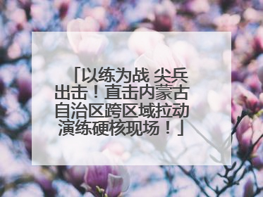 以练为战 尖兵出击！直击内蒙古自治区跨区域拉动演练硬核现场！