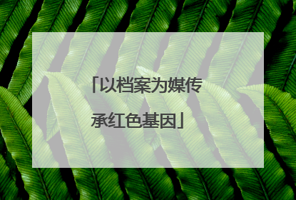 以档案为媒传承红色基因