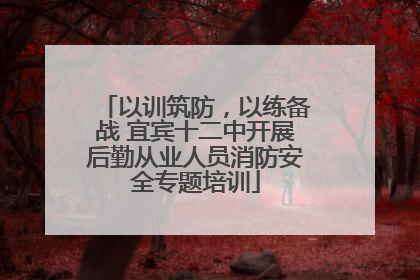 以训筑防，以练备战 宜宾十二中开展后勤从业人员消防安全专题培训