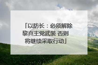 以防长：必须解除黎真主党武装 否则将继续采取行动